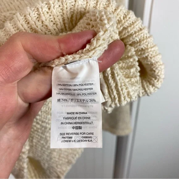 J. Crew Women's Flare Sleeve Swing Knit Sweater Ivory V-Neck style H7152 medium - Picture 5 of 8